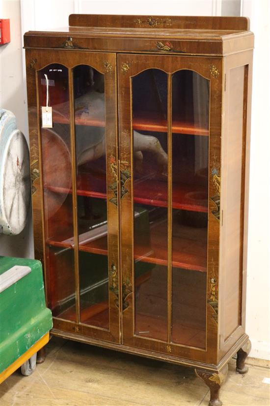 A lacquered walnut bookcase W.76cm